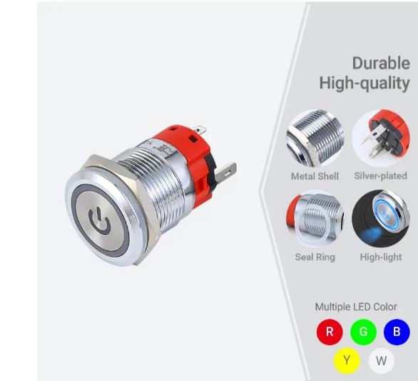 Przełącznik przyciskowy 19 mm 3a